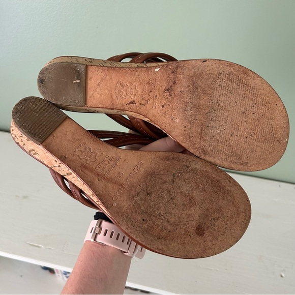 Bernardo Miami Brown Leather Strappy Knotted Sandals with Mini Heel - Picture 8 of 8